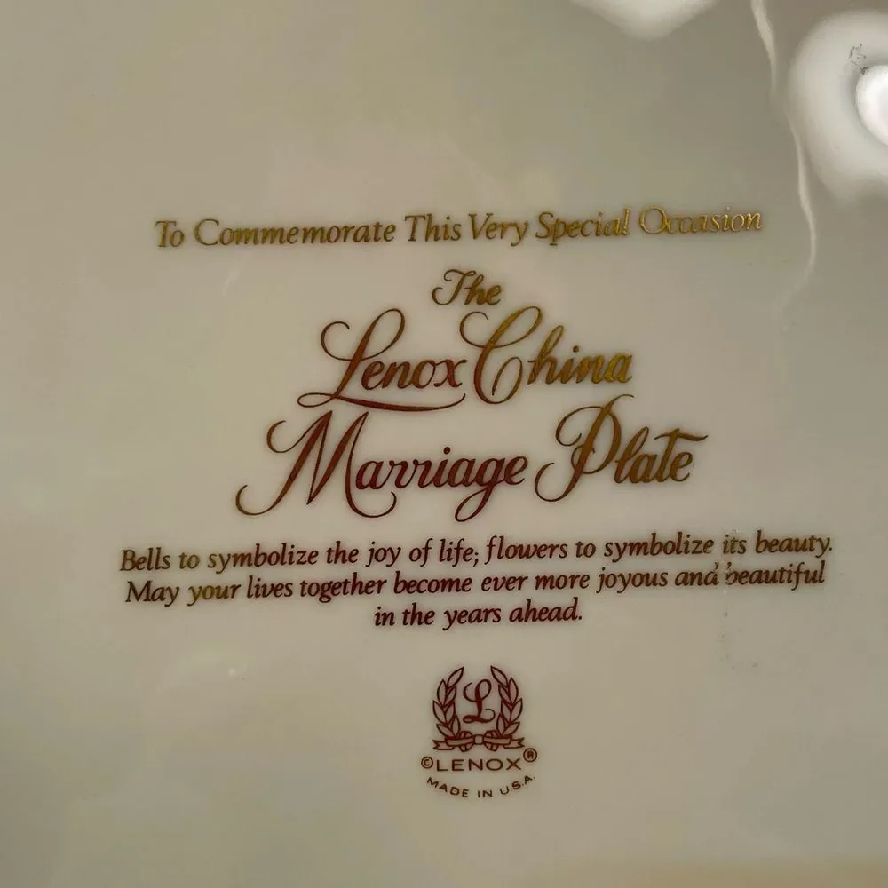 The Lenox China Marriage Plate